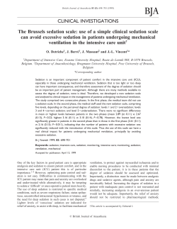CLINICAL INVESTIGATIONS The Brussels sedation scale: use of a