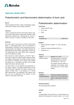 Potentiometric and thermometric determination of boric acid