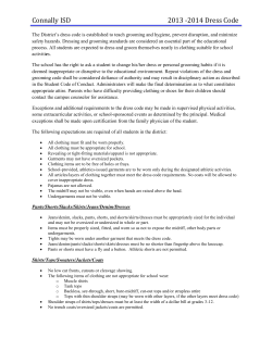 Connally ISD 2013 -2014 Dress Code