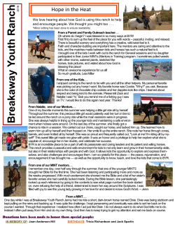 Fall 2016 - Breakaway Youth Ranch