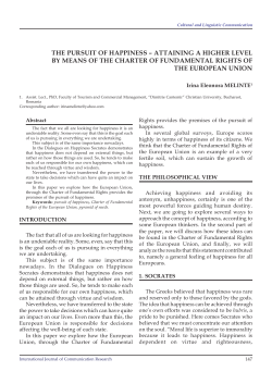 the pursuit of happiness - International Journal of