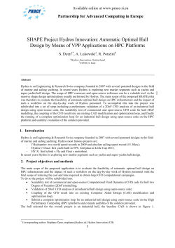 SHAPE Project Hydros Innovation: Automatic Optimal Hull
