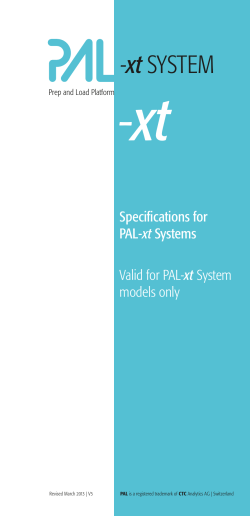 PAL-xt Systems Specifications