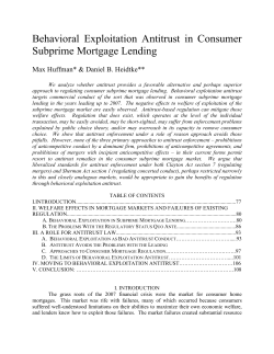 Behavioral Exploitation Antitrust in Consumer Subprime Mortgage
