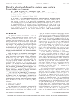 Dielectric relaxation of electrolyte solutions using terahertz