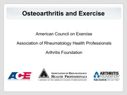 Osteoarthritis and Exercise