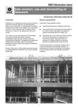 CIS56 - Safe erection, use and dismantling of falsework