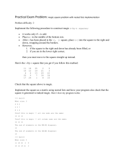 Implement the following procedure to construct magic n-by