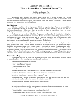 Anatomy of a Mediation