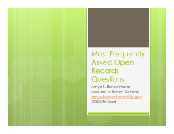Most Frequently Asked Open Records Questions