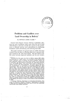 Problems and Conflicts over Land Ownership in Bolivia*