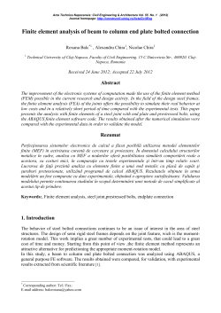 Finite element analysis of beam to column end plate bolted connection