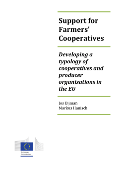 Developing a typology of cooperatives and producer organisations