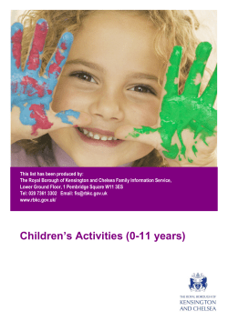 Children`s Activities (0-11 years) - Royal Borough of Kensington and