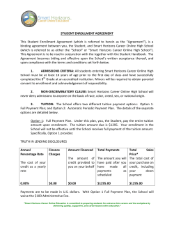 STUDENT ENROLLMENT AGREEMENT This Student Enrollment
