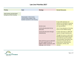 Priorities - Legal Services Law Line of Vermont