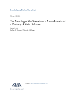 The Meaning of the Seventeenth Amendment and