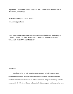 Beyond the Countertrade Taboo: Why the WTO Should Take