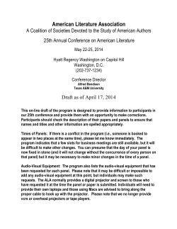 2014 Program - The American Literature Association