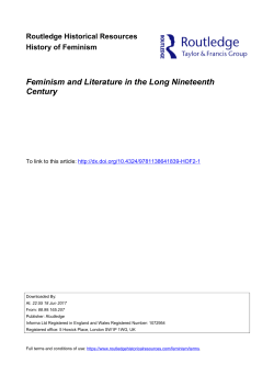 Feminism and Literature in the Long Nineteenth Century