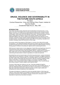 drugs, violence and governability in the future south africa