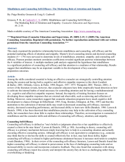Mindfulness and Counseling Self-Efficacy