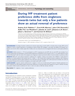 During IVF treatment patient preference shifts