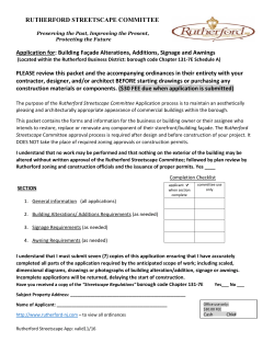 RUTHERFORD STREETSCAPE COMMITTEE Application for