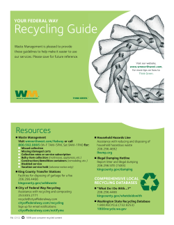 YOUR FEDERAL WAY Recycling Guide