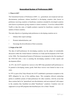 Generalized System of Preferences (GSP)