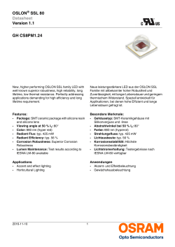 OSLON® SSL 80 Datasheet Version 1.1 GH CS8PM1.24