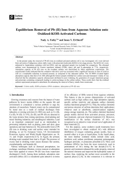 (II) Ions from Aqueous Solution onto Oxidized-KOH