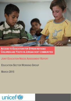 access to education for syrian refugee children and youth in jordan