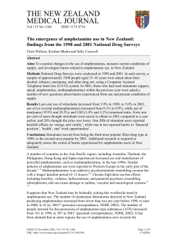 The emergence of amphetamine use in New Zealand: findings from