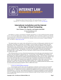 International Jurisdiction and the Age of Cloud Computing
