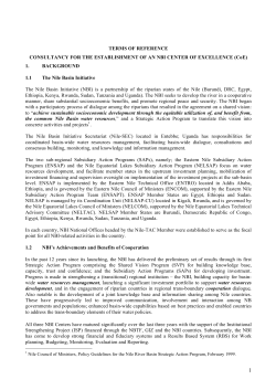 Consultancy for the Establishment of an NBI CoE