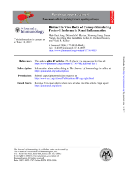 Factor-1 Isoforms in Renal Inflammation Distinct In Vivo Roles of