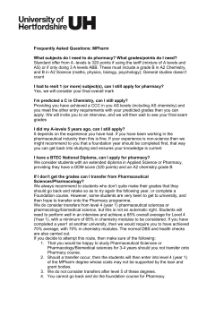 Frequently Asked Questions: MPharm What subjects do I need to do