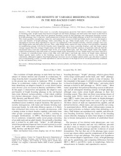 costs and benefits of variable breeding plumage in the red