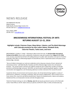 news release - BreckCreate