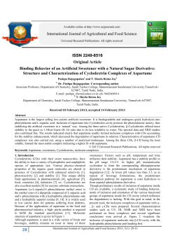 Binding Behavior of an Artificial Sweetener with a