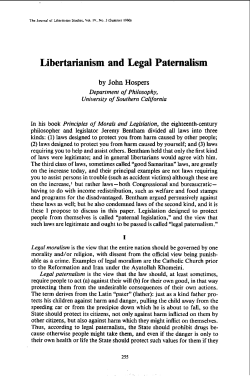 Libertarianism and Legal Paternalism