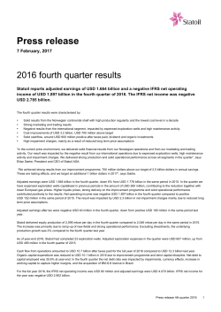 Press release – Fourth quarter 2016 results and Capital