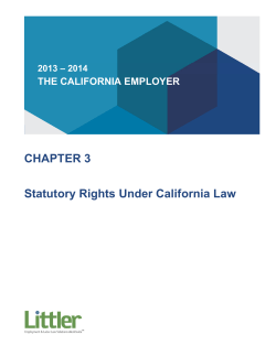 CHAPTER 3 Statutory Rights Under California Law