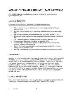MODULE 7: PEDIATRIC URINARY TRACT INFECTIONS