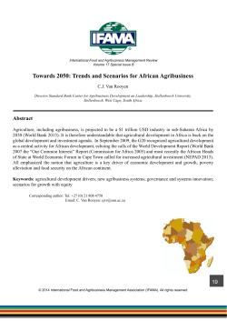 Towards 2050: Trends and Scenarios for African Agribusiness