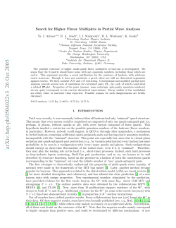 Search for Higher Flavor Multiplets in Partial Wave Analyses
