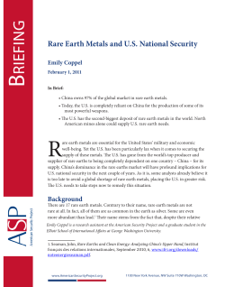 Rare Earth Metals and U.S. National Security