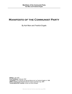 Manifesto of the Communist Party