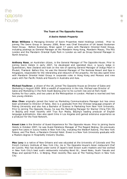 The Team at The Opposite House A Swire Hotels Property Brian